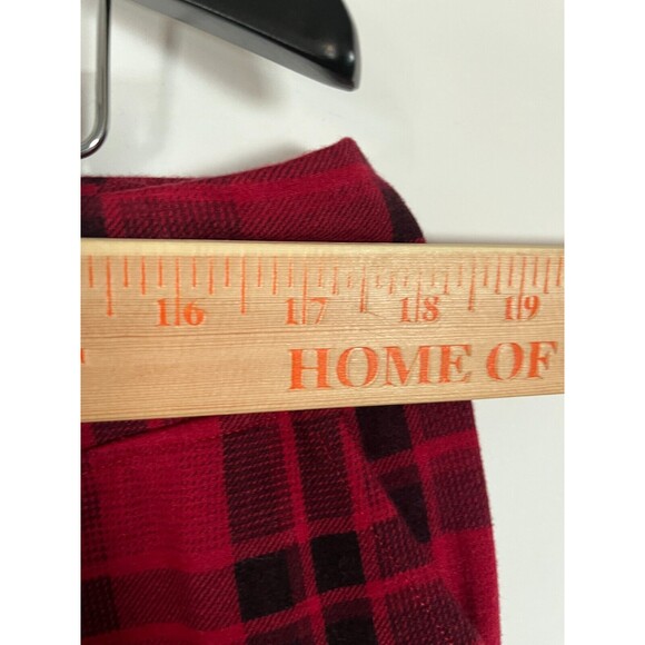 Soma Buffalo Plaid Pajama Set Stretch Red Black Size XL Button Up Collar Pants - Picture 12 of 16